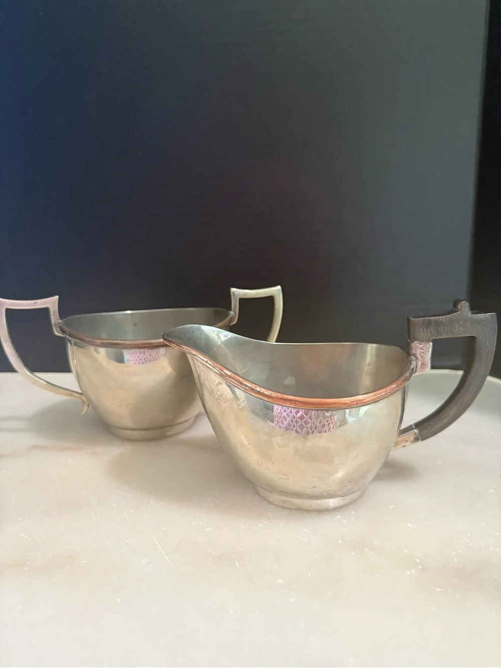 Advance Eng. Works Sialkot Creamer and Sugar Dish Vintage 1970s